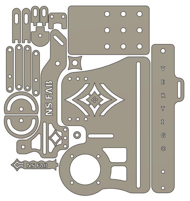 Not Scared Fabrication 'Vertigo' Belt Grinder Frame DXF FILE