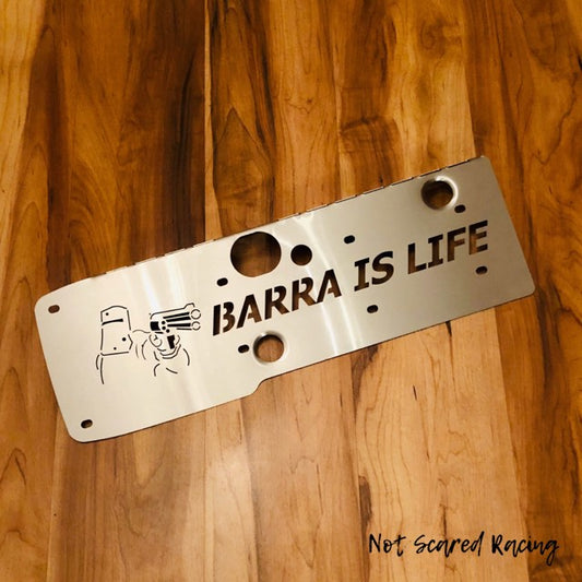 Ford Barra FG Coil Cover Stainless or Cold Rolled Steel 'Barra Is Life'